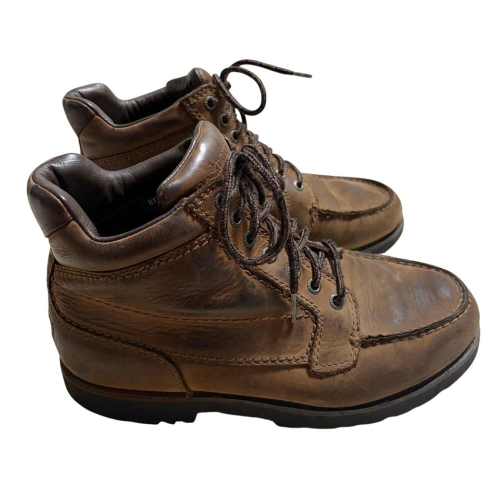 Rockport Leather Lace Up Ankle Boot Men's Size 9XW Wide Hiking Outdoors Brown